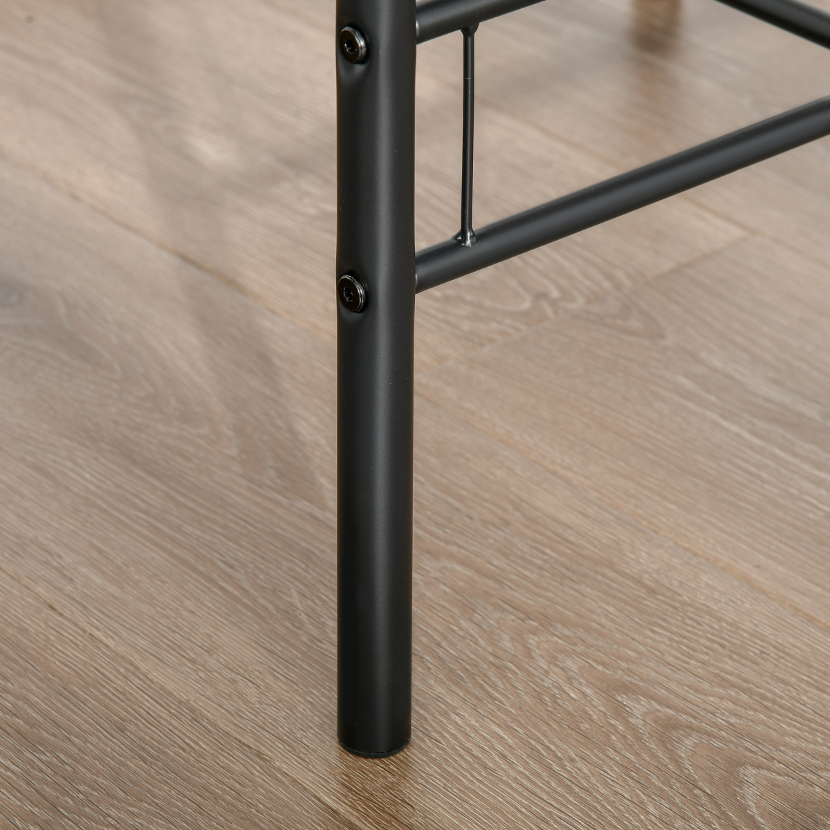 MDF 2-Seater Bar Table Set with Bottle Storage, Oak Wood Tone