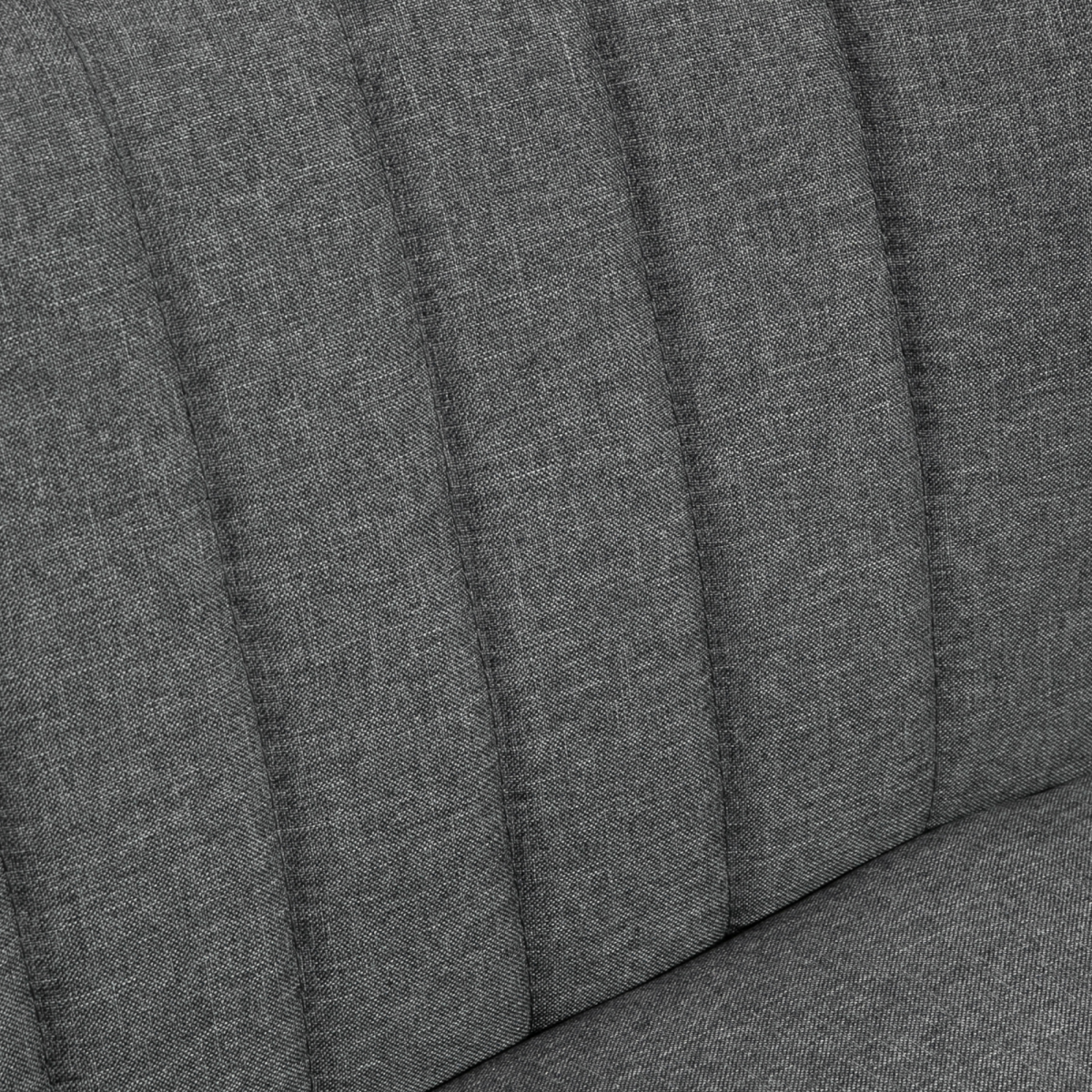 Modern Grey Linen Loveseat - Padded, Wood-Legged Comfort