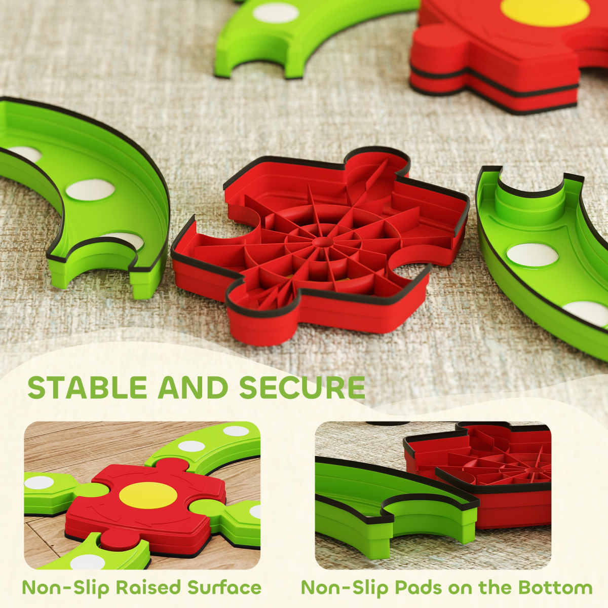 AIYAPLAY Stepping Stones Balance Beam for Kids - Indoor/Outdoor Sensory Toy
