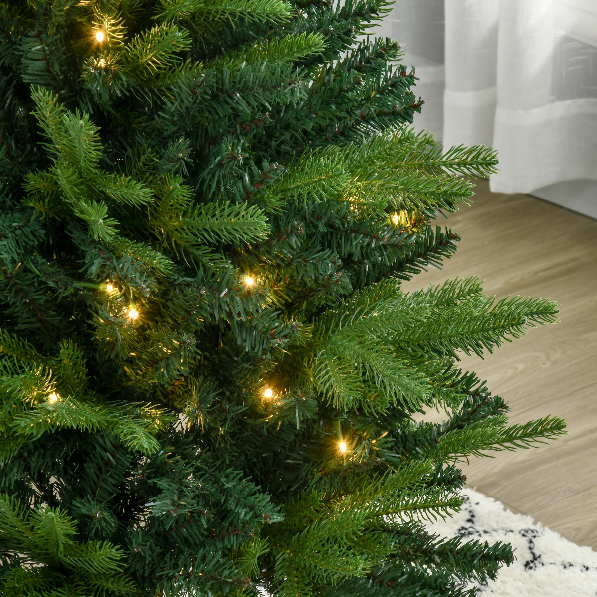 1.2m 4ft Pre-lit Christmas Tree with 750 Tips, Vase Base, 80 LEDs