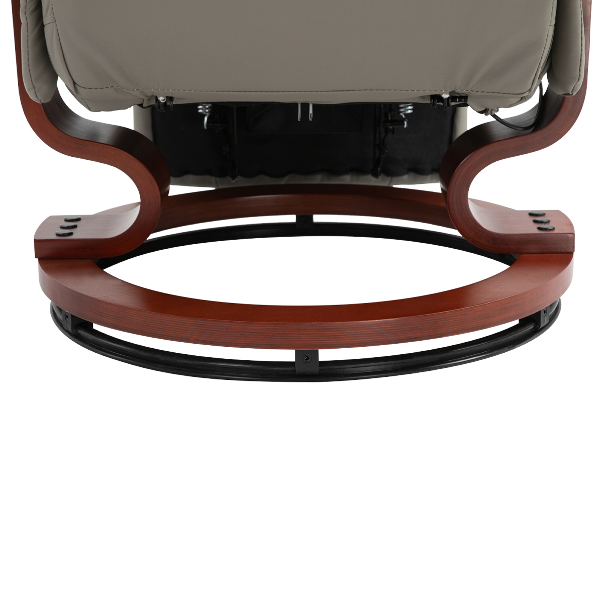 Ergonomic PU Leather Recliner Sofa with Footrest in Grey