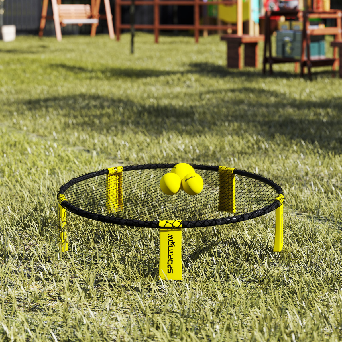 Spike Ball Set: Mini Beach Games with Net, 3 Balls & Pump