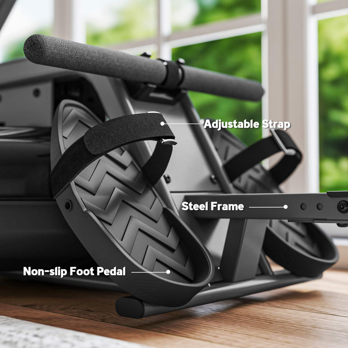 SPORTNOW Compact Water Rowing Machine - Adjustable Resistance & Space-Saving Design