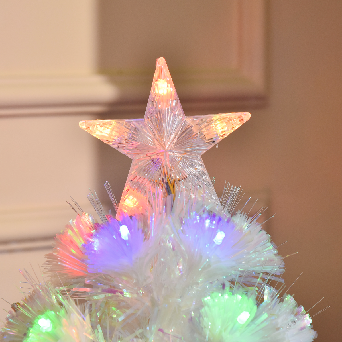 3ft Pre-Lit Artificial Christmas Tree with Fibre Optic LEDs - Xmas White