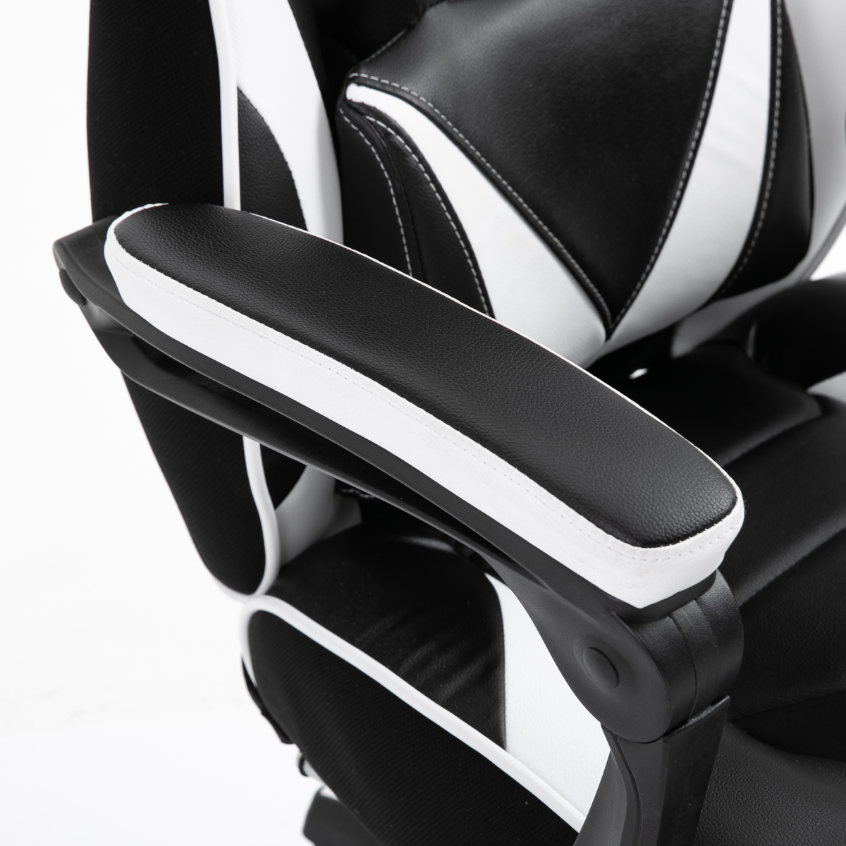 Ergonomic Gaming Chair with Reclining Footrest - Stylish White Office Comfort