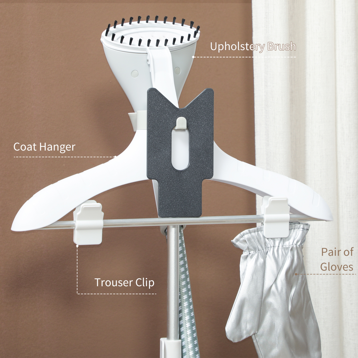 1800W Powerful Garment Steamer - Fast Wrinkle Remover, 1.8L Tank