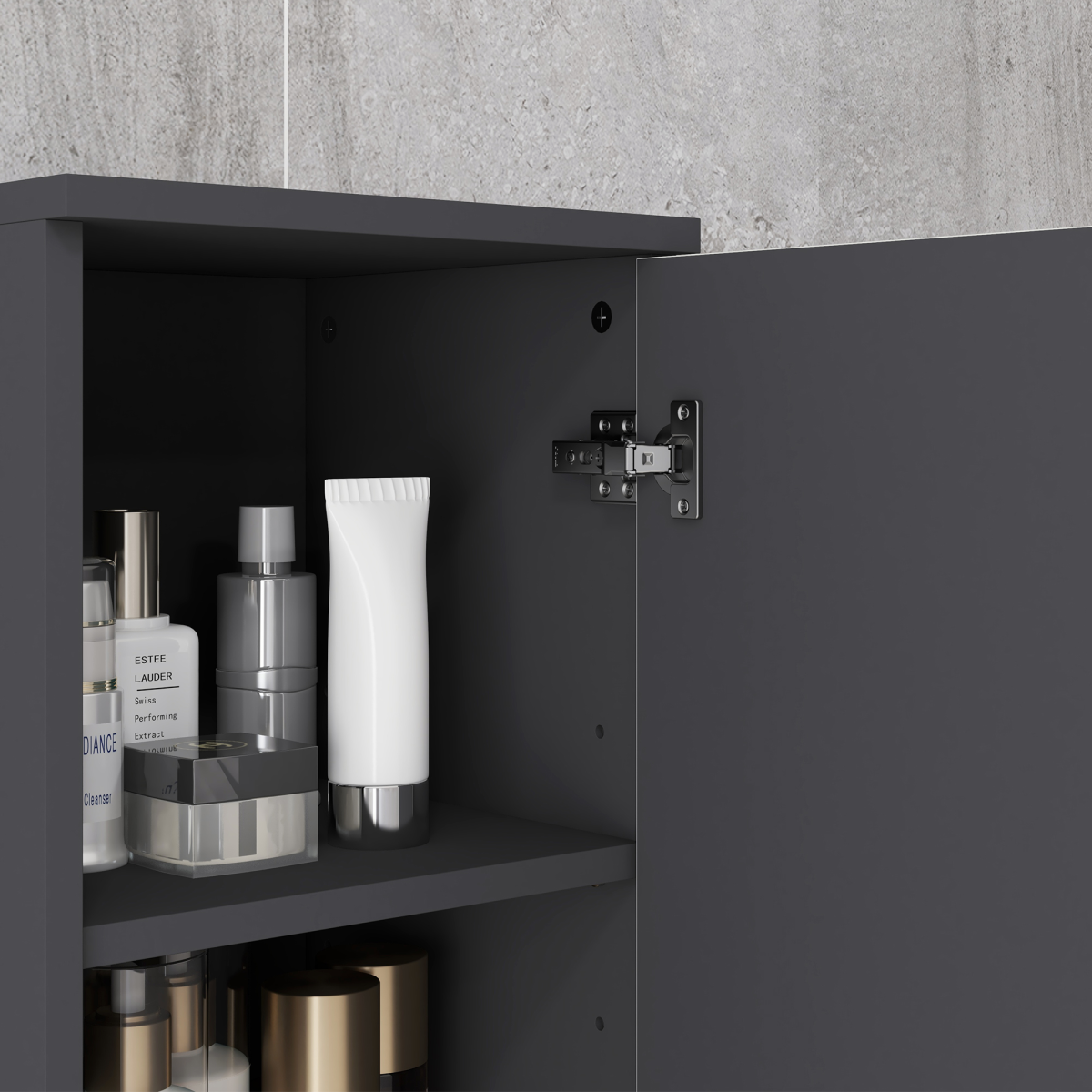 Kleankin Slim Tall Bathroom Storage Cabinet with Soft-Close Doors - Space Saver!