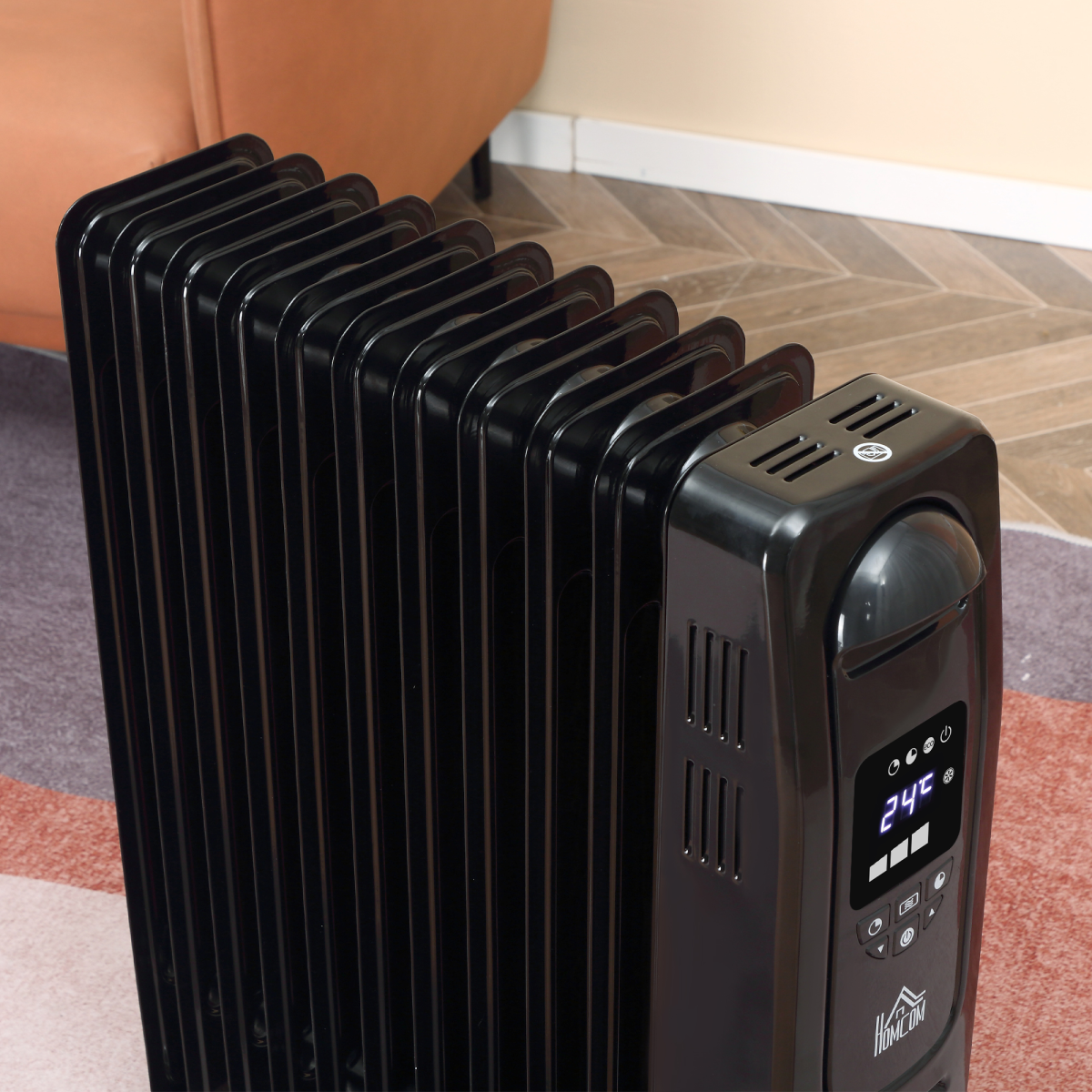 2000W Portable Digital Oil-Filled Radiator Heater with Timer & Remote Control