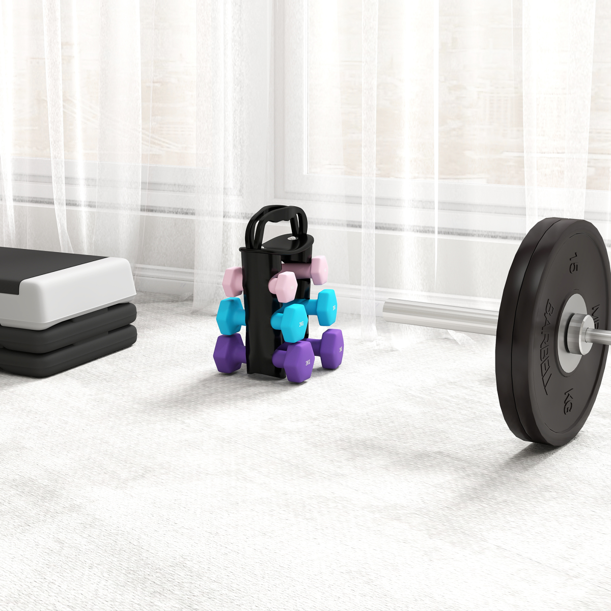 Pink SPORTNOW Dumbbells Set with Rack - 1kg, 2kg, 3kg for Ultimate Workout!
