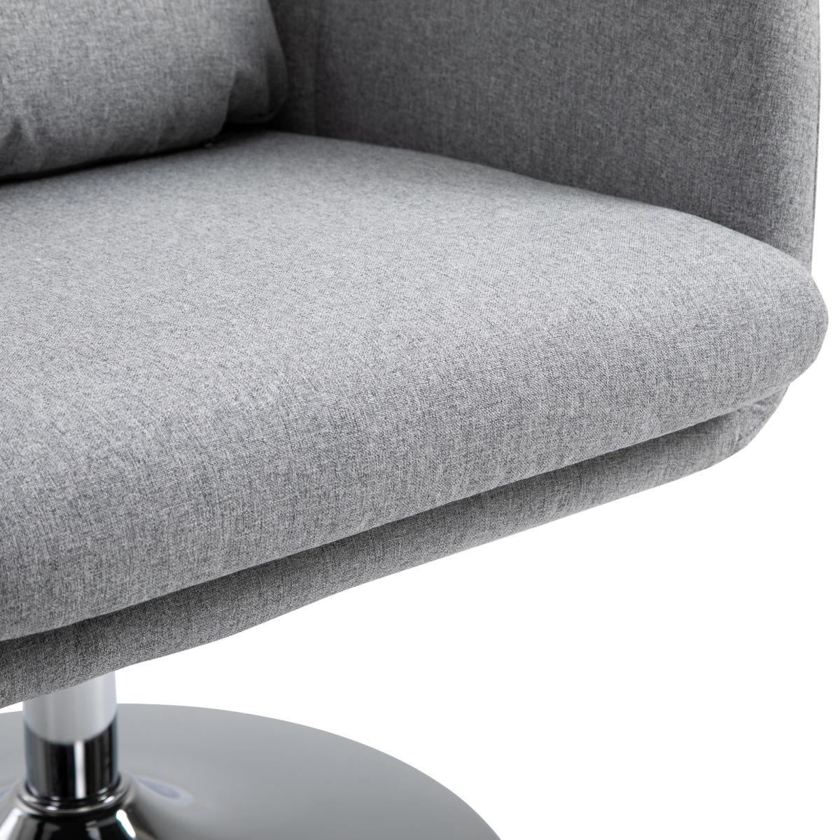 Retro Linen Swivel Tub Chair - Steel Frame, Light Grey, 360°