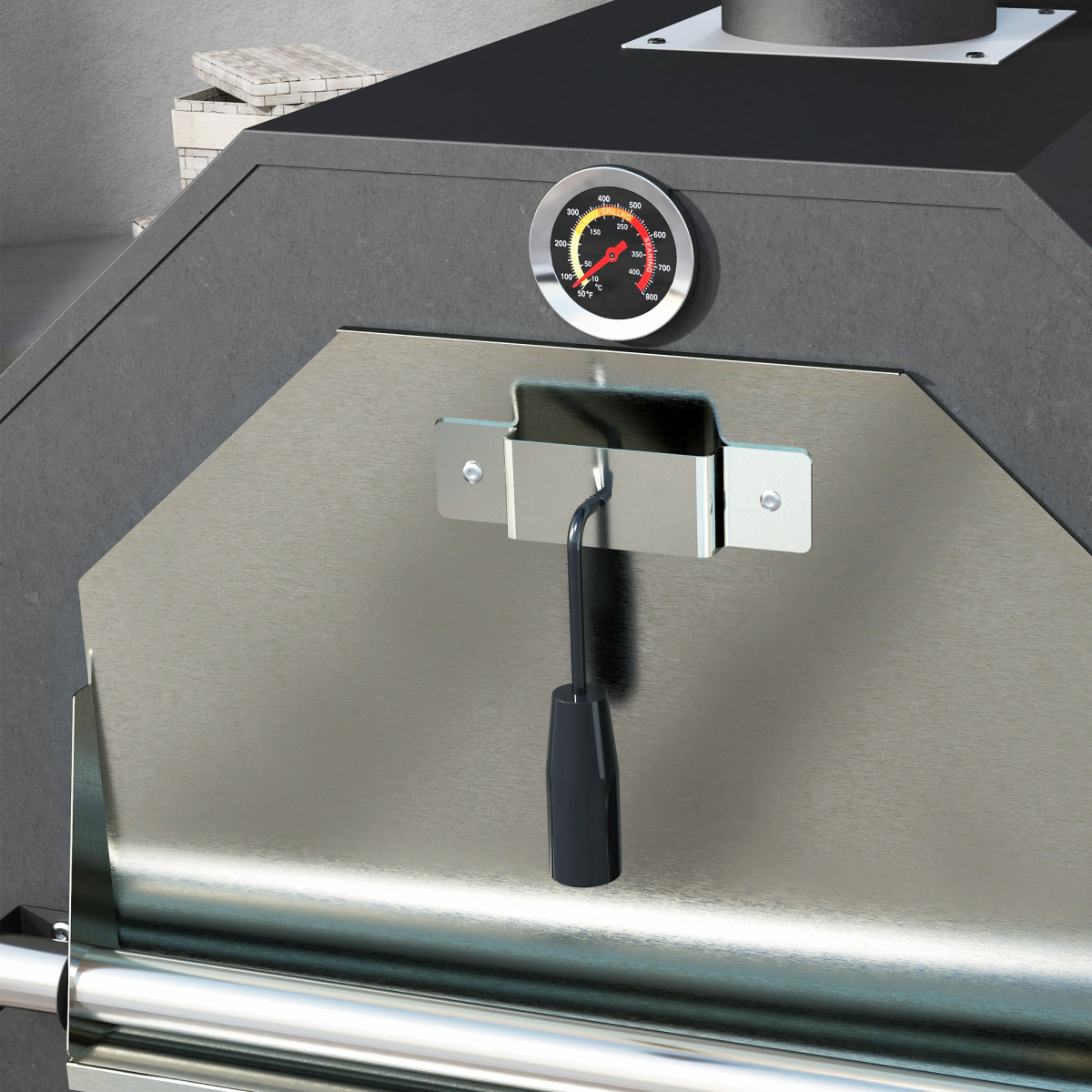 Outdoor Pizza Oven & Charcoal Grill with Rain Cover, Shelf & Wheels