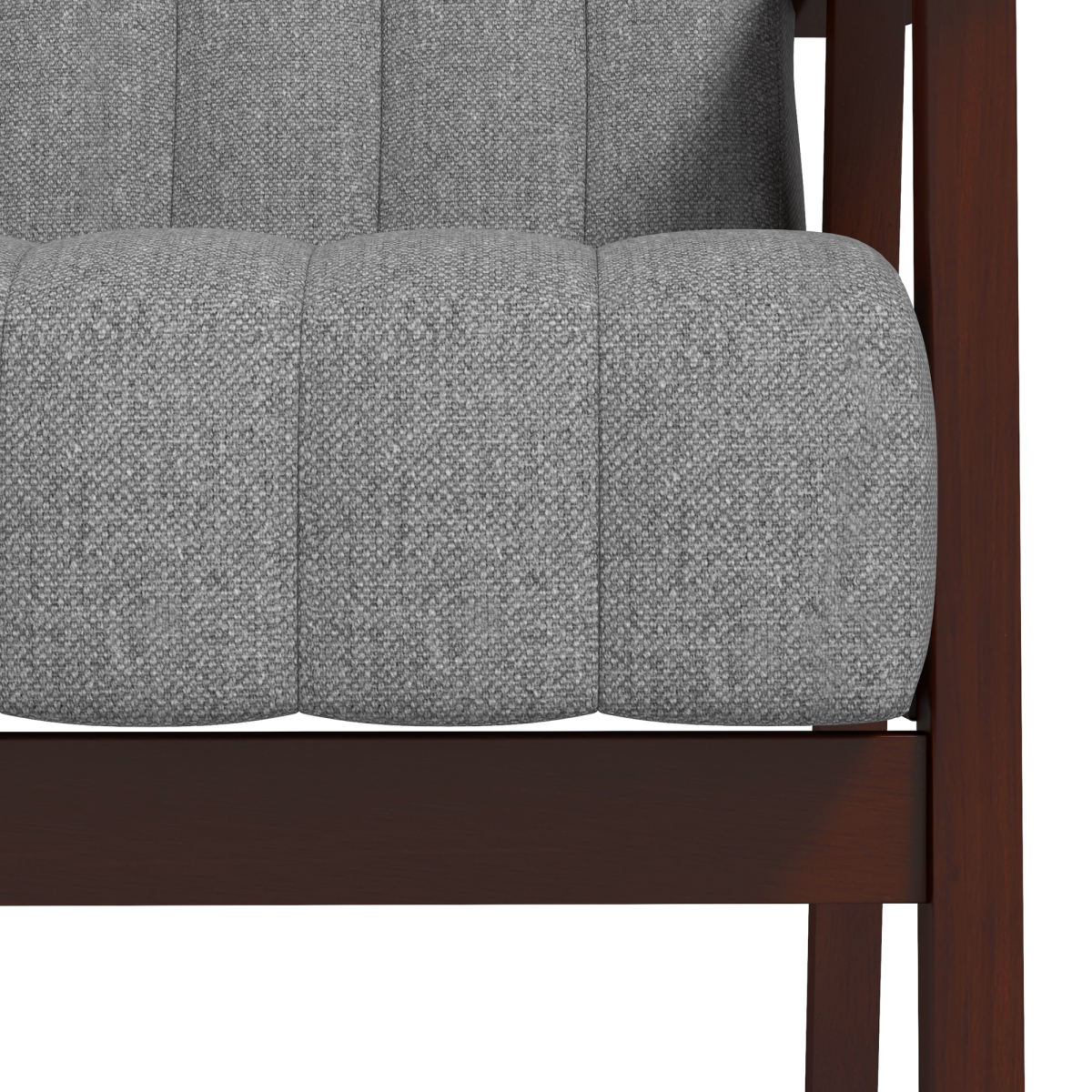 Modern Linen-Feel Upholstered Accent Chair, Grey & Brown