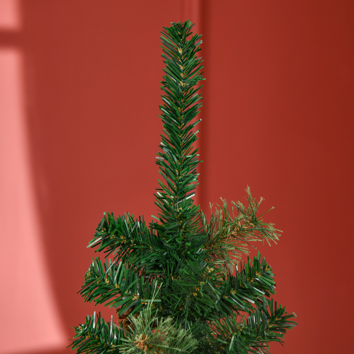 5.5ft Slim Artificial Christmas Tree with Pine Cones - Easy Setup (HOMCOM)