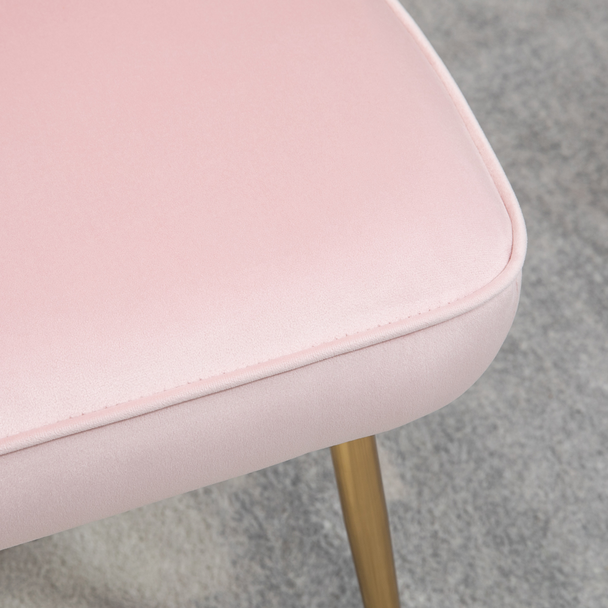 Velvet-Feel Shell Chair: Pink Luxe Accent with Metal Legs