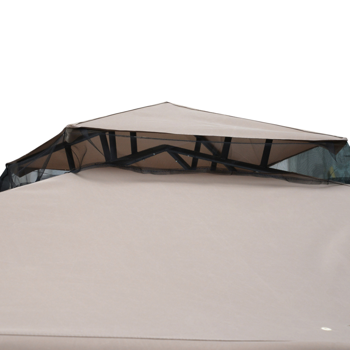 2-Tier Gazebo with Netting, 295x295x263 cm, Taupe