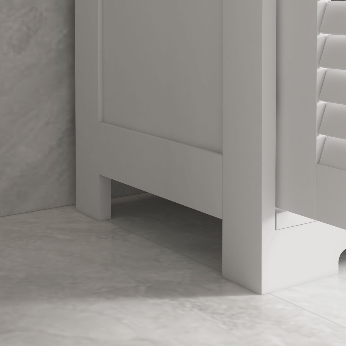 kleankin Compact Bathroom Storage Cabinet with Stylish Louvred Doors