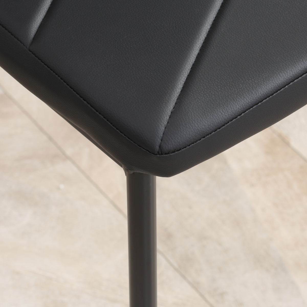Set of 6 Stylish Black Faux Leather Dining Chairs for Ultimate Comfort