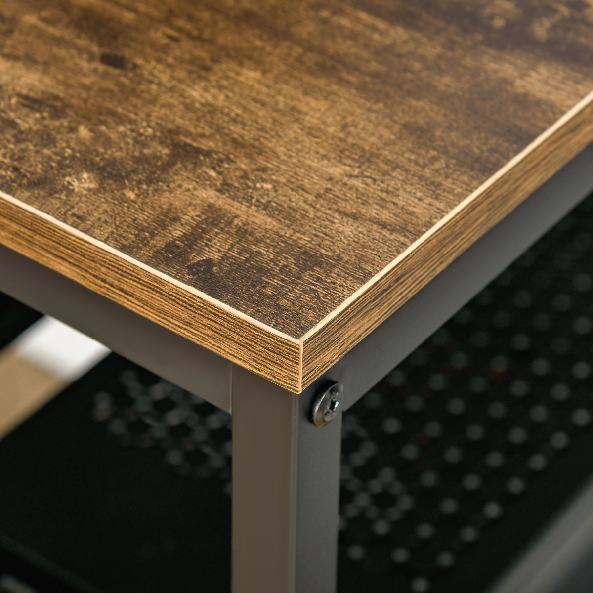 Rustic Brown Computer Desk Workstation with Storage - Stylish & Functional