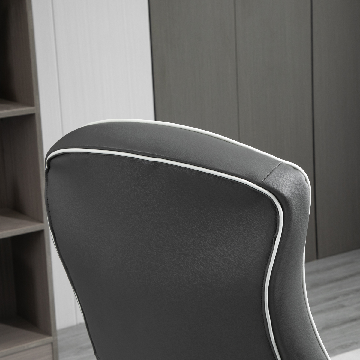 Ergonomic High-Back Gaming Chair with Swivel Base - Grey