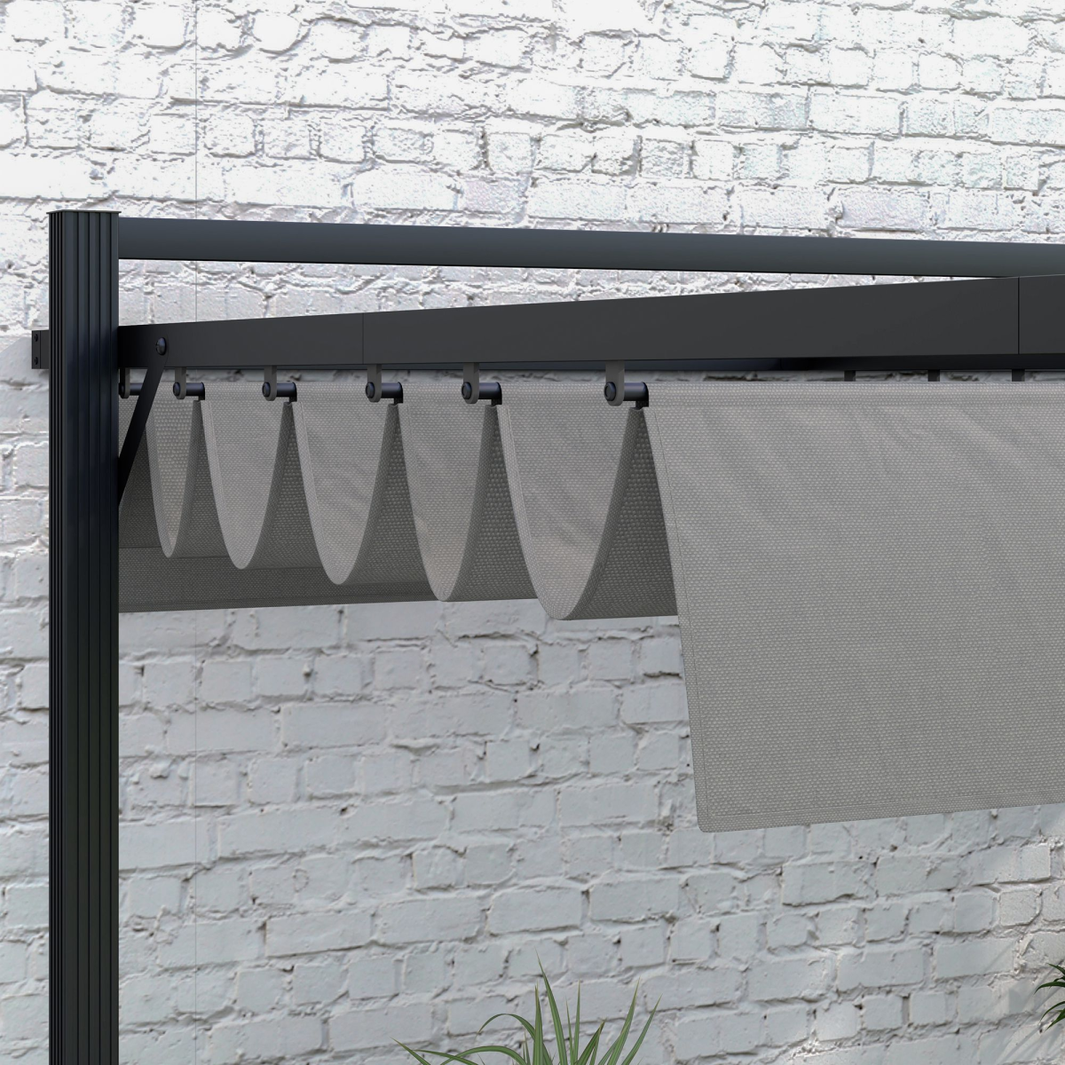 3x3m Retractable Roof Pergola - Aluminium Grey