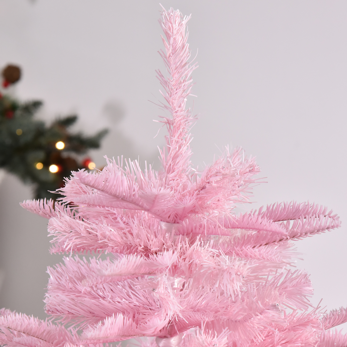 4ft Pink Artificial Christmas Tree - Auto Open, 341-Branch Full Look