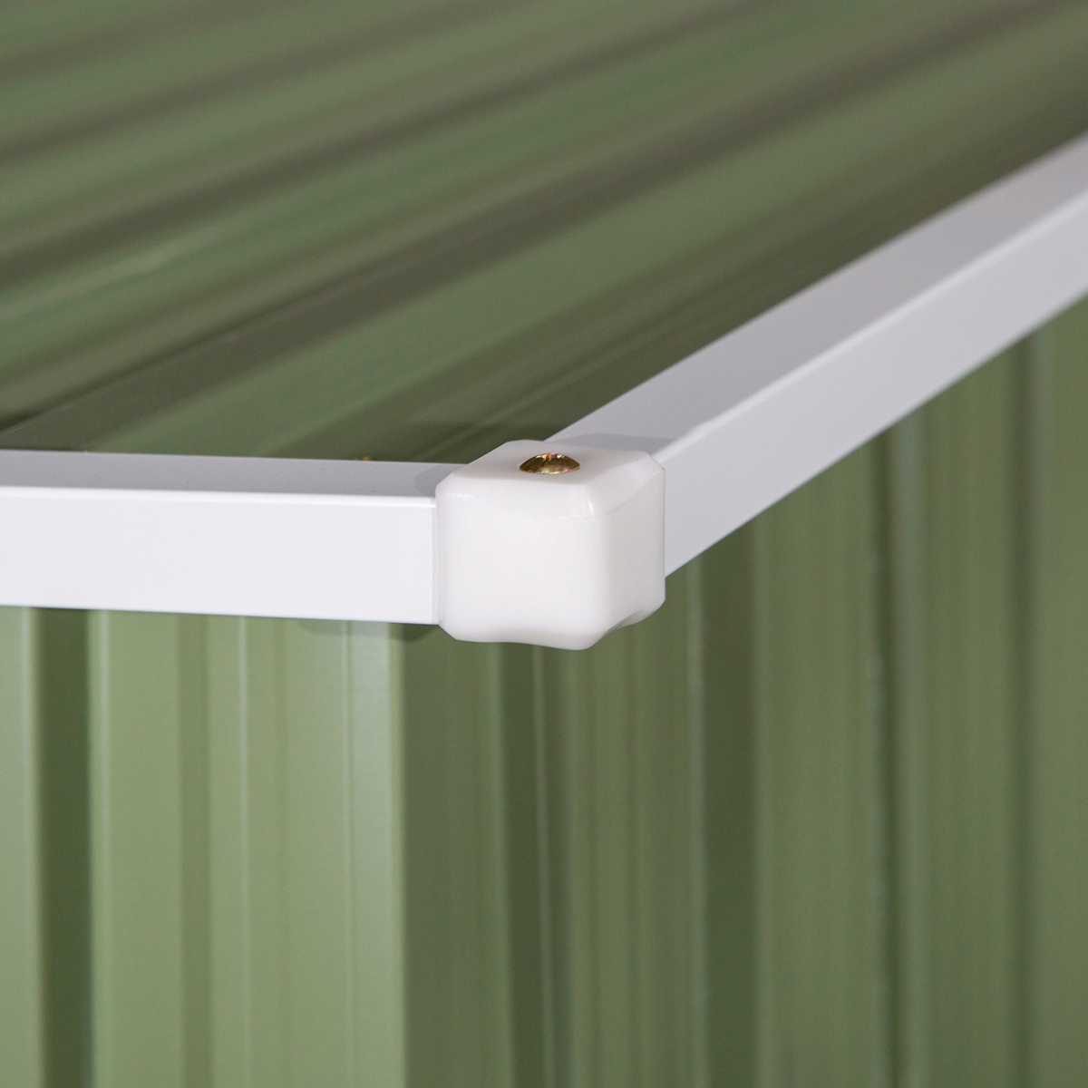 Green Garden Storage Shed with Sloped Roof and Lockable Door