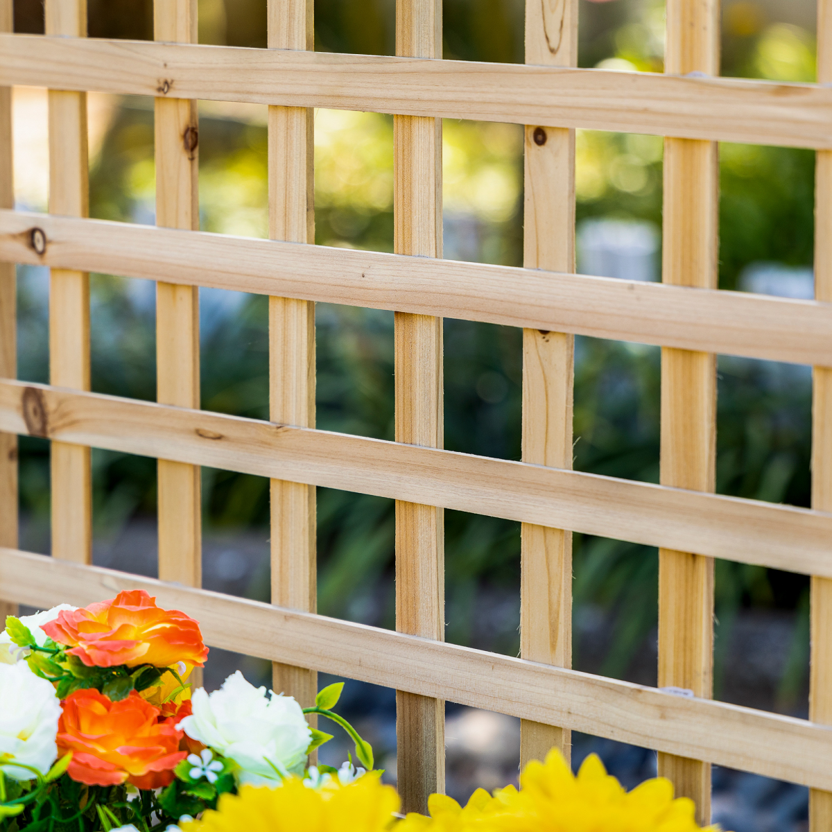 Raised Garden Bed with Trellis - Indoor/Outdoor Natural Fir Wood