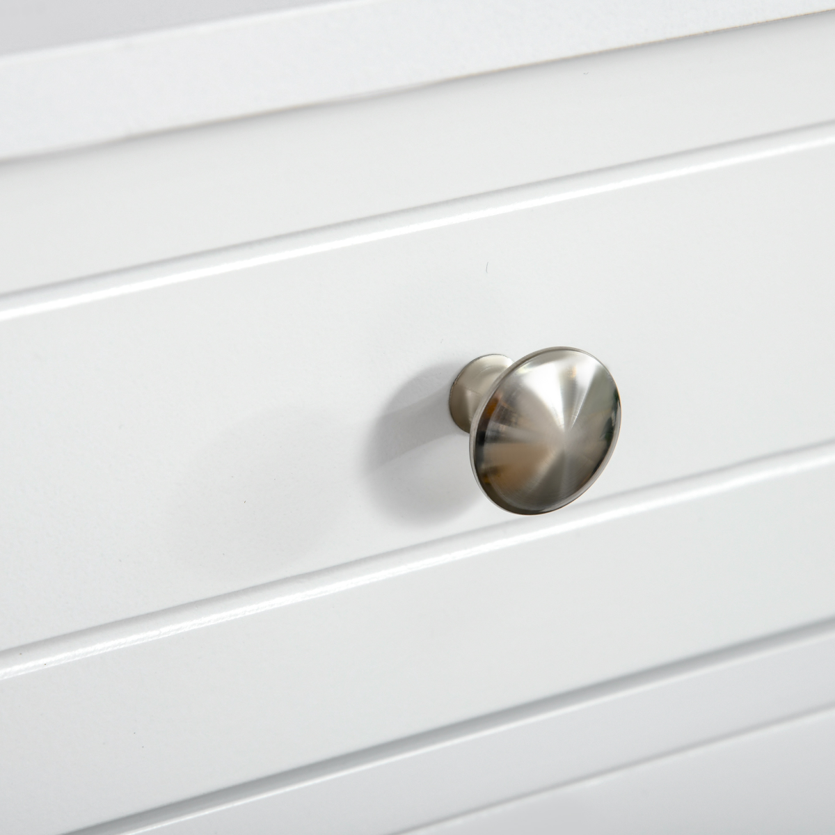 Elegant White Bathroom Storage Cabinet with Drawers & Cupboard - Sleek & Durable