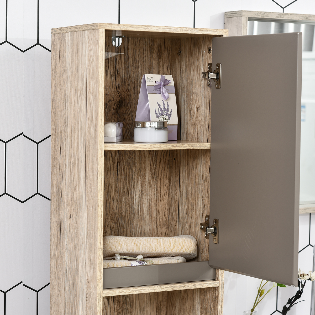 Elegant 170cm Slimline Freestanding Storage Cabinet with Adjustable Shelves