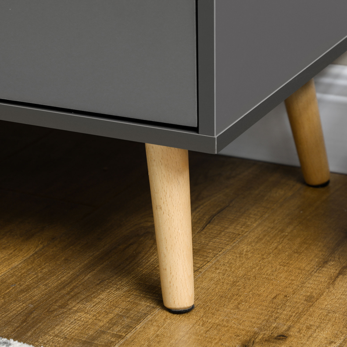 Stylish Dark Grey Sideboard with Adjustable Shelves & Double Doors
