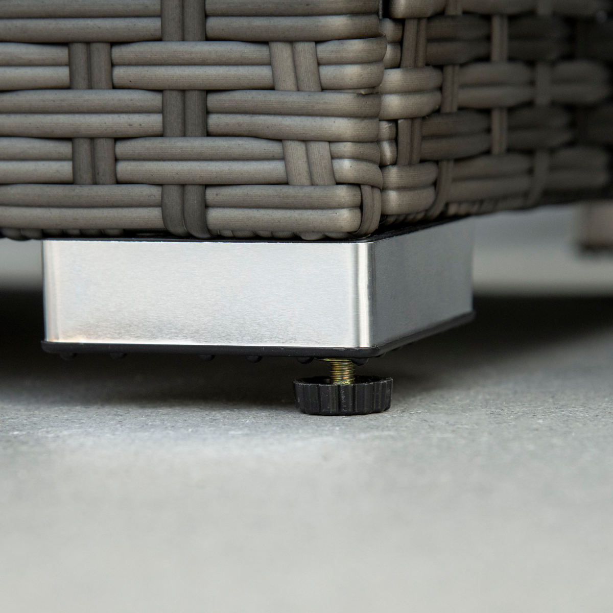 10-Seater Rattan Sofa Set - Cushioned Seats, Footstools & Glass Table