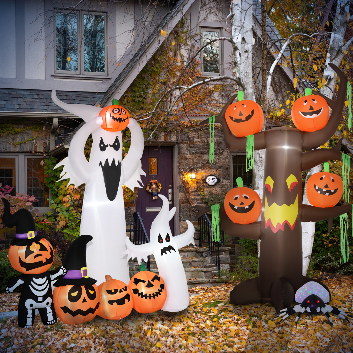 6FT LED Halloween Inflatable: Floating Ghost & Pumpkin Outdoor Decor