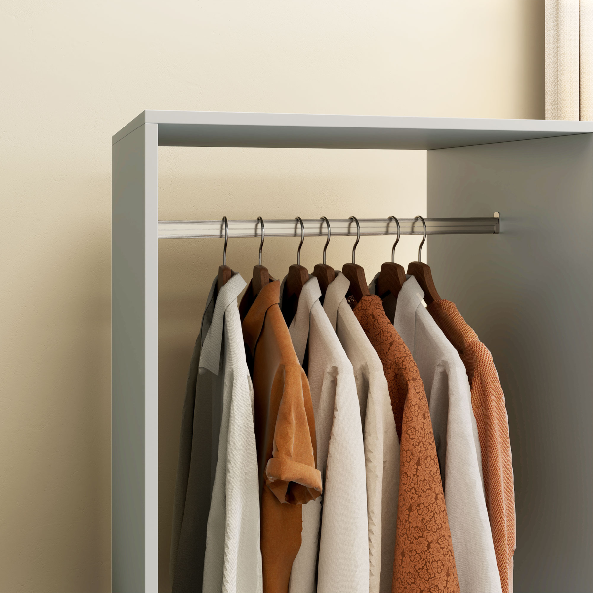 Stylish Open Wardrobe with Shelves & Clothes Rail for Smart Storage
