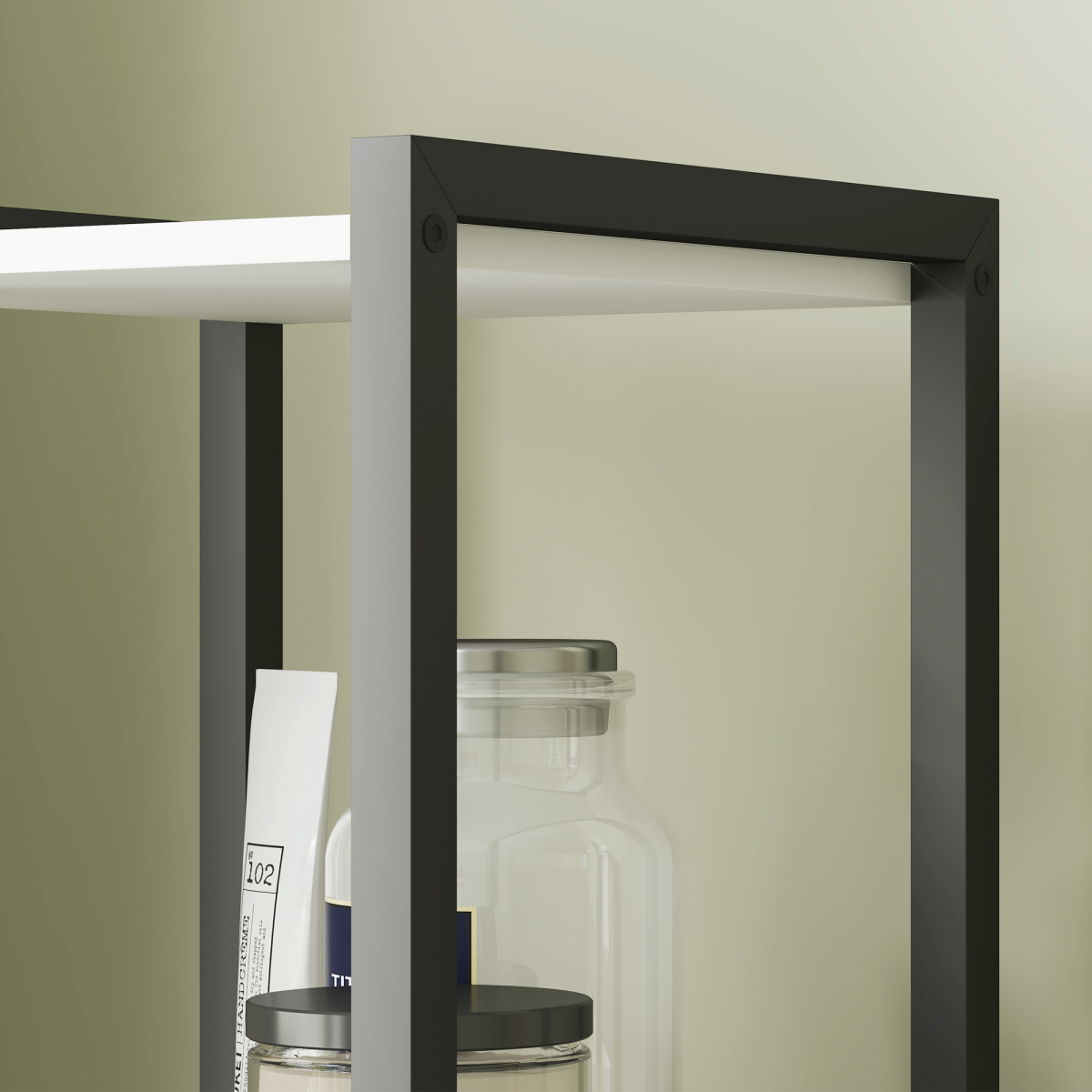 Chic Tall Bathroom Storage Cabinet - 3 Shelves, Space-Saving Design