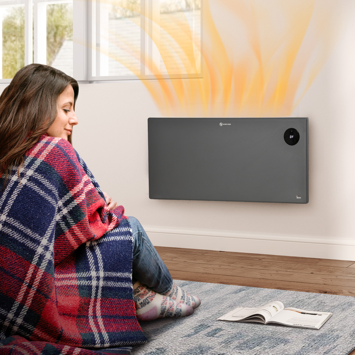 2000W Silent Convector Heater: Stylish, LED Control & Remote