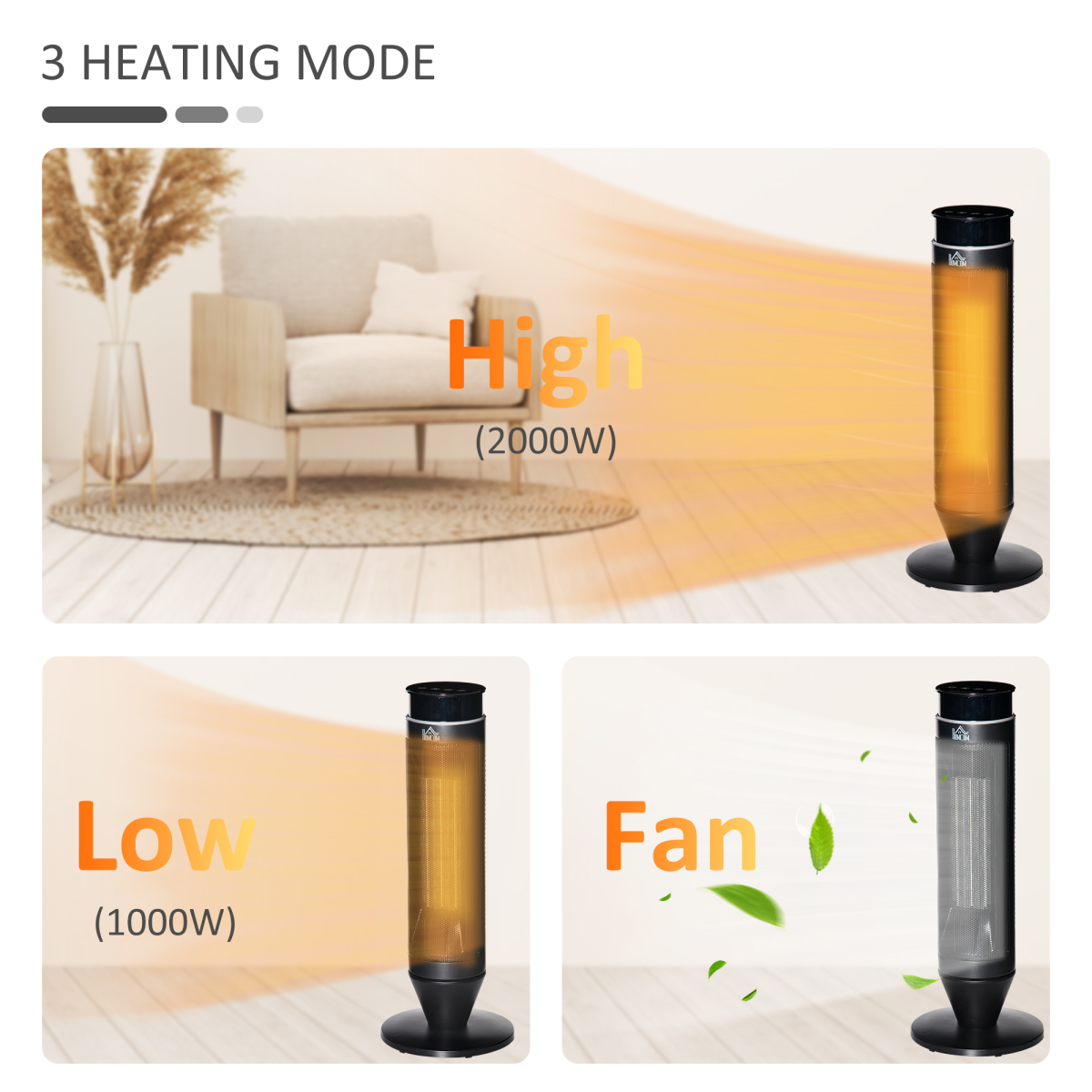 Smart Ceramic Oscillating Space Heater - Remote Control & 8-Hour Timer