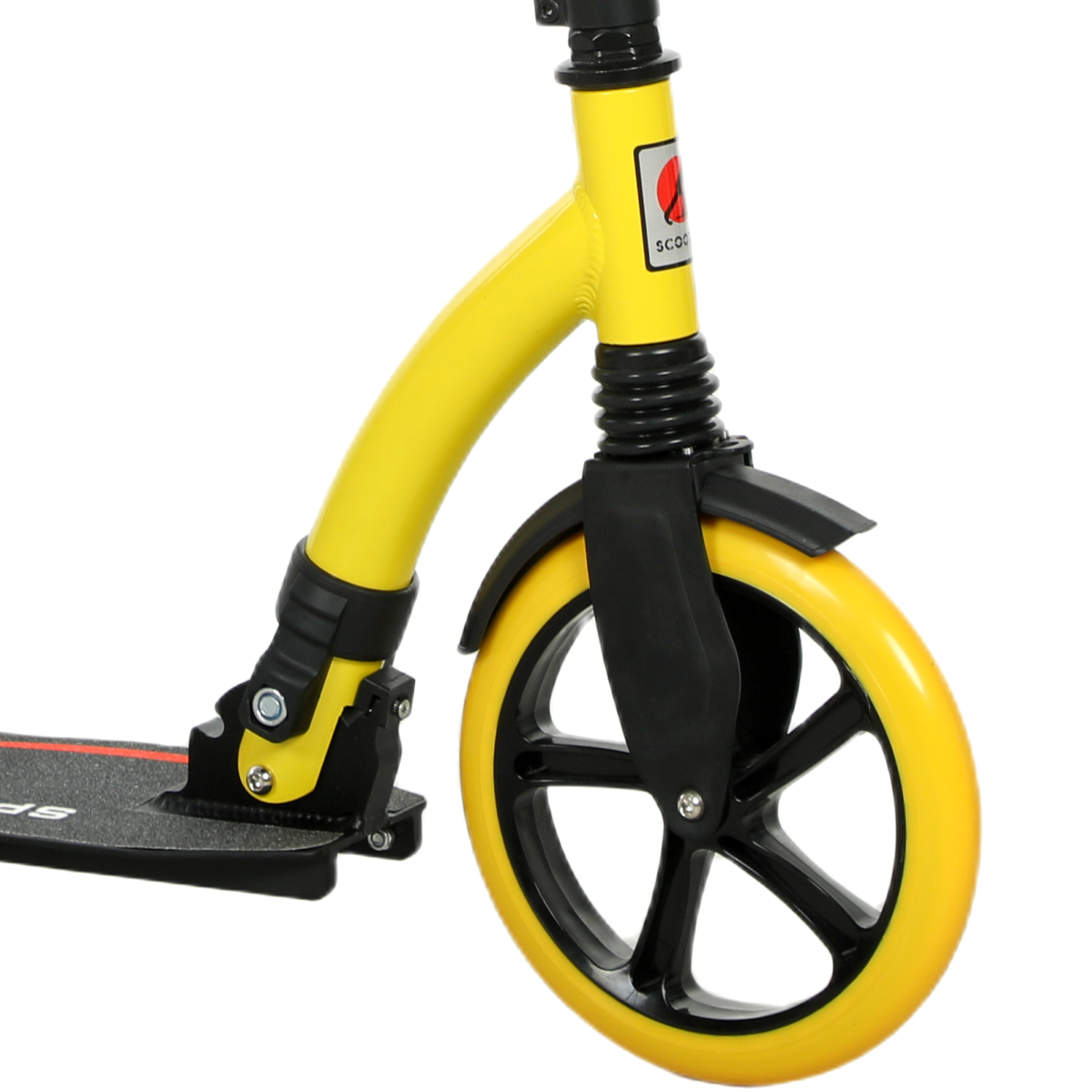Lightweight Foldable Kick Scooter for Teens & Adults - Smooth Ride in Yellow