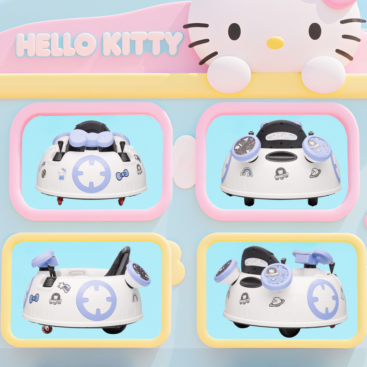 Hello Kitty Ride-On Bumper Car with Remote Control White