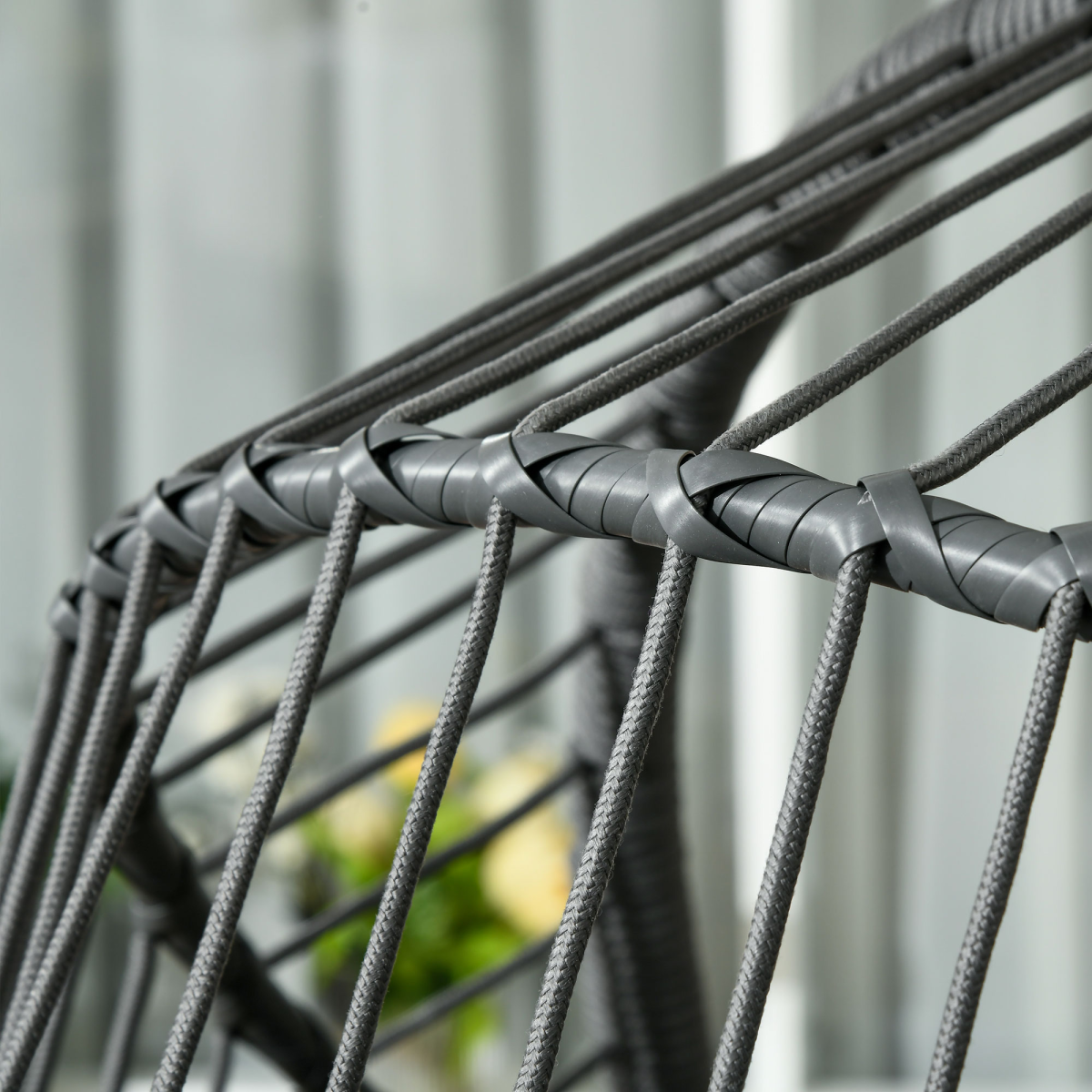 Grey Hanging Swing Chair with Thick Cushioned Seat - Patio