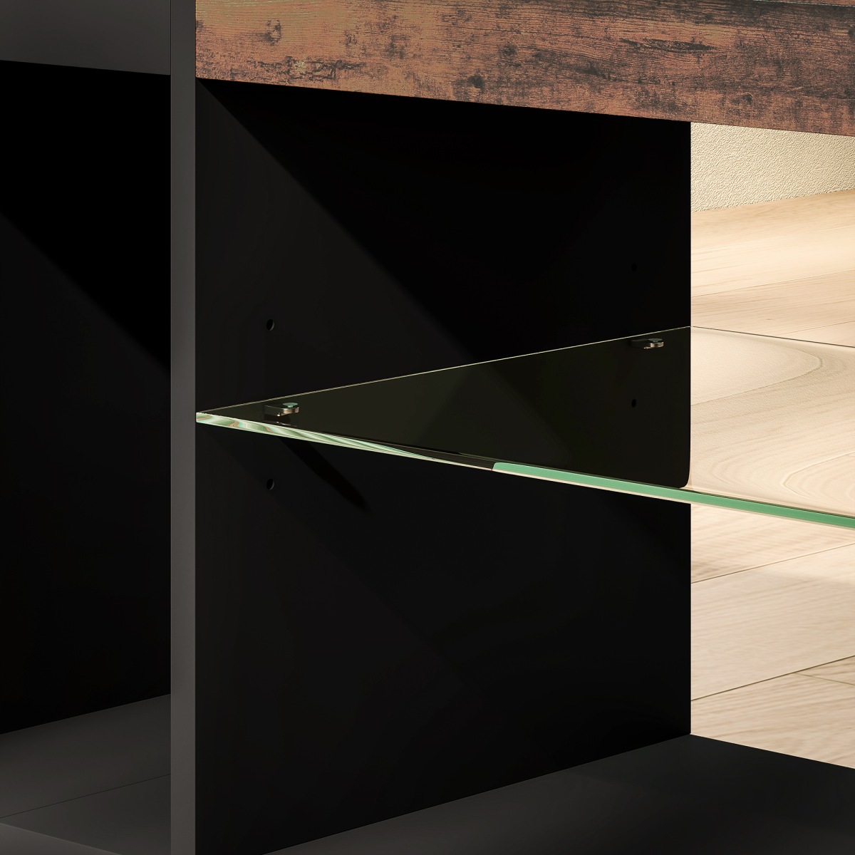 Rustic LED TV Stand - Stylish Entertainment Center for Up to 65\" Screens