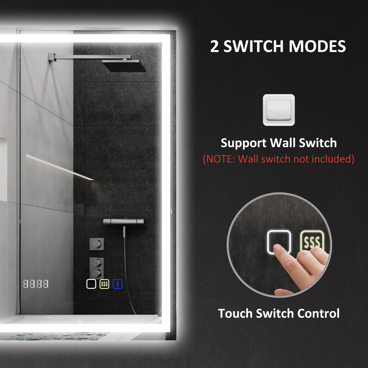 Smart Bluetooth Bathroom Mirror: Illuminating & Music-Ready with LED Touch Control
