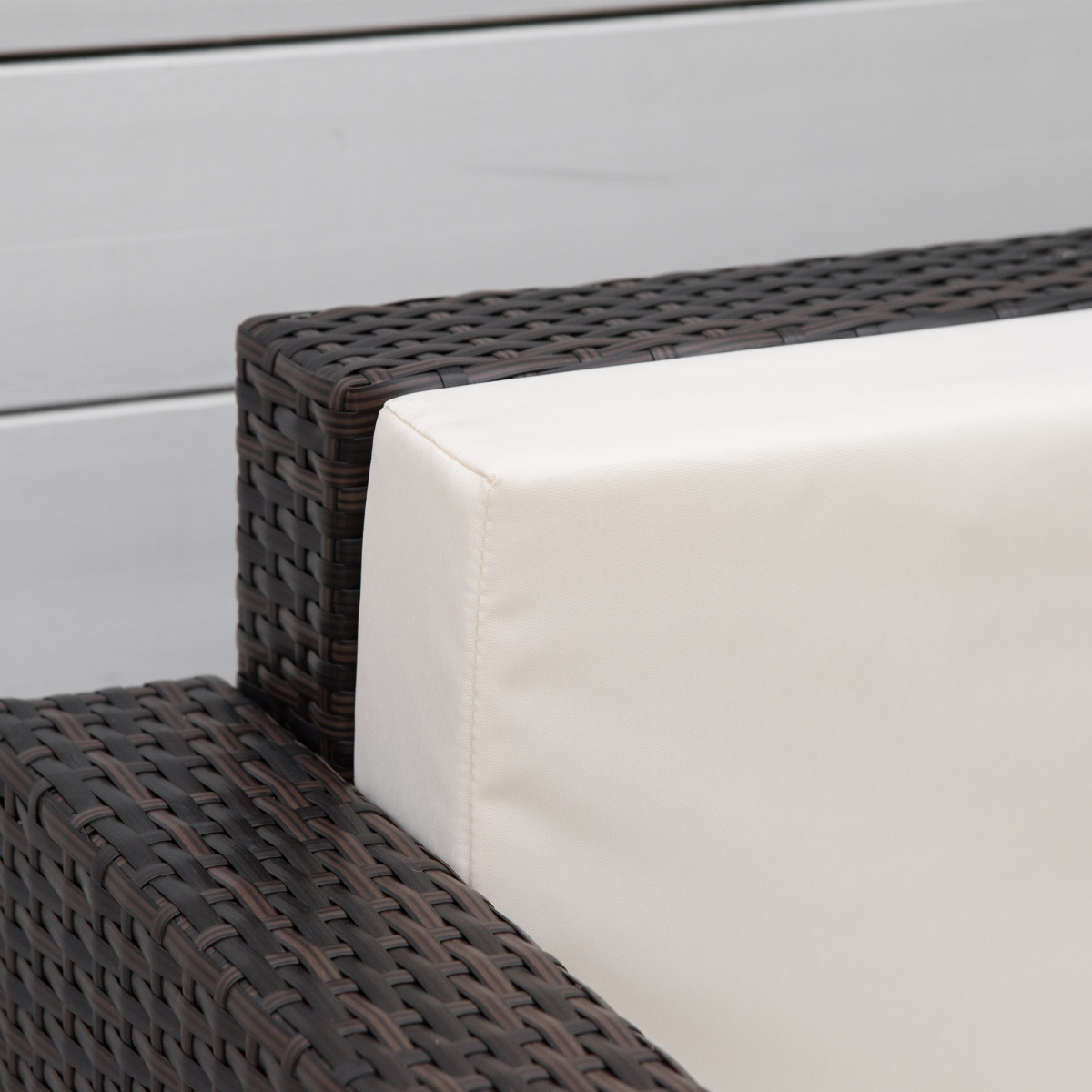 Fire-Resistant Rattan Garden Armchair, Brown - Single Sofa Chair
