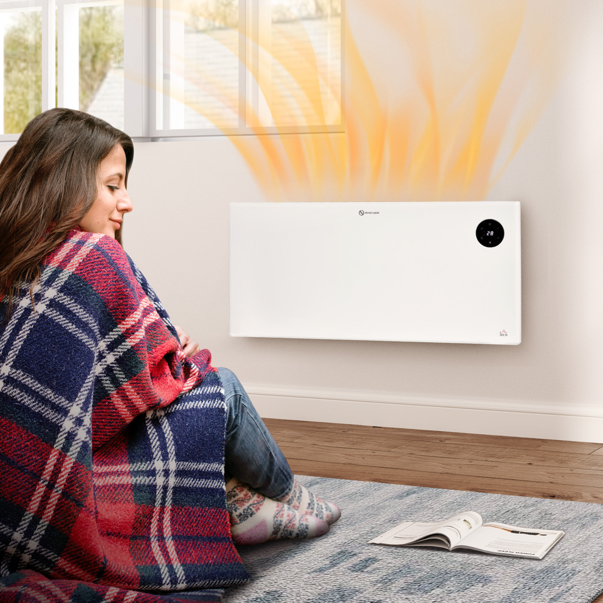 2000W Slim Electric Convector Heater with LED Display & Remote