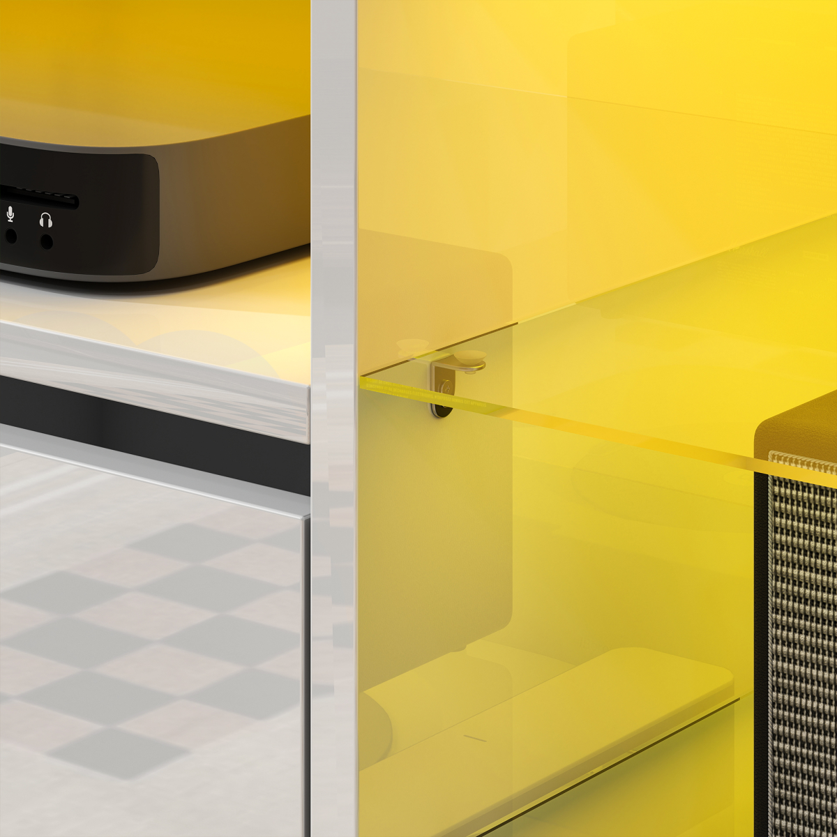 Illuminate Your Space: Glossy LED TV Stand Cabinet in Sleek White