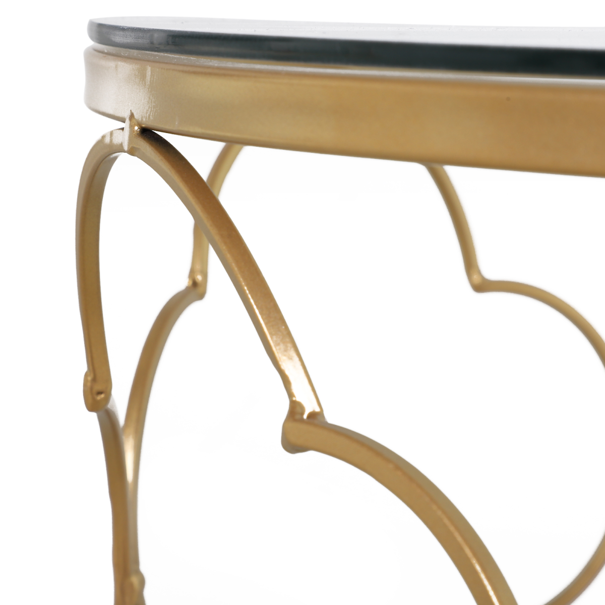 Stylish Nesting Tables Set - Chic Glass Top & Gold Accent Design