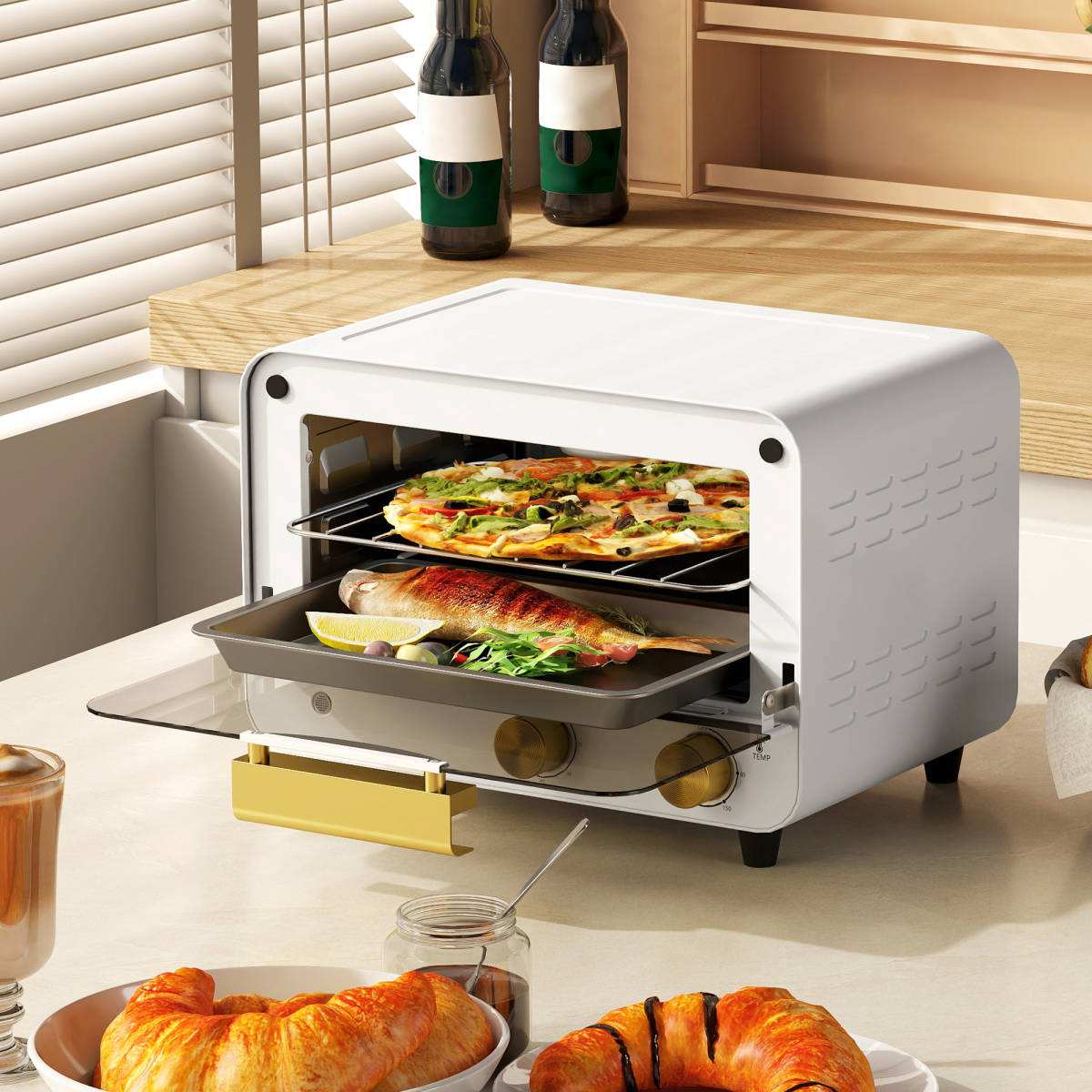 12L Mini Countertop Toaster Oven - Compact & Efficient Cooking!