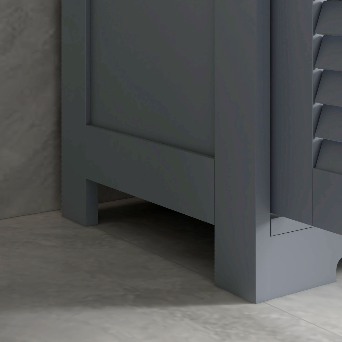 Kleankin Compact Bathroom Storage Cabinet with Stylish Louvred Doors