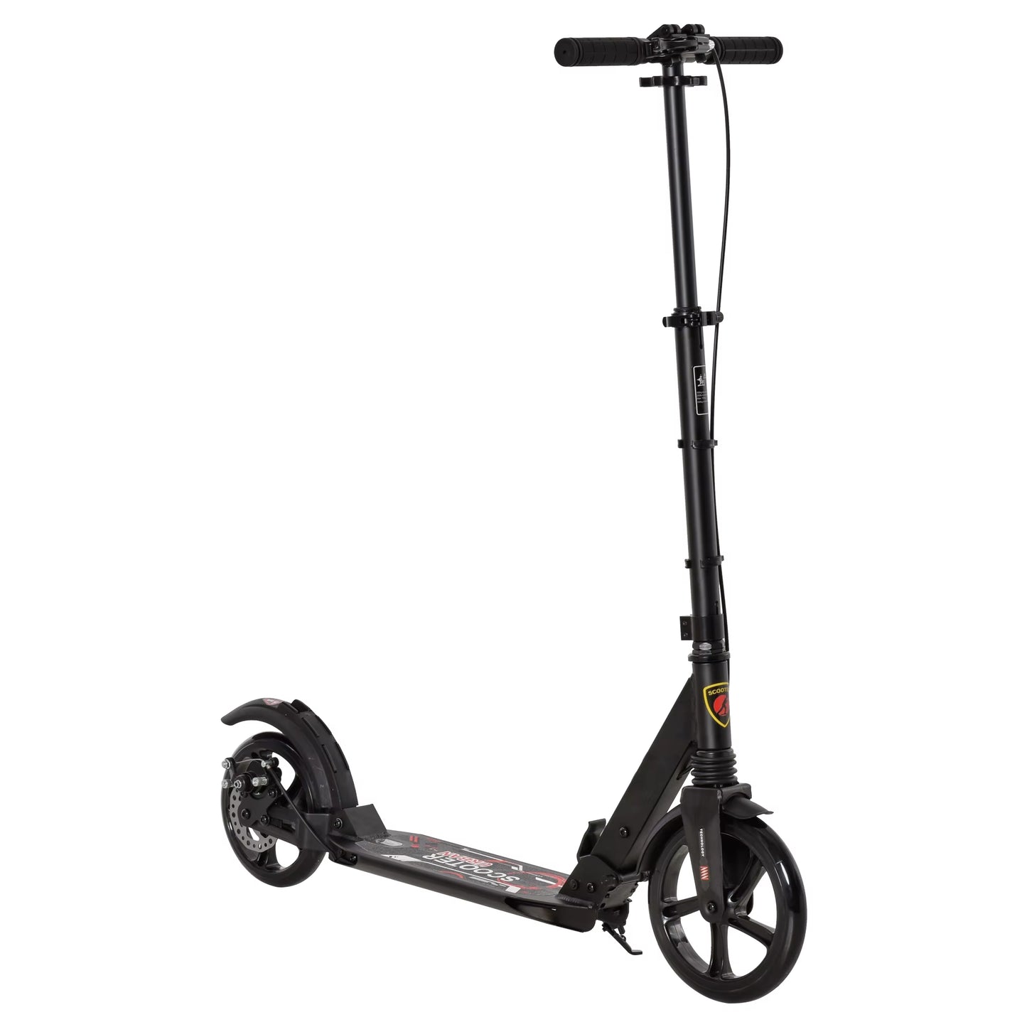 Kick Scooter, Folding 2 Wheel Scooter for 14+ Teens Adults, with Dual Brake System, Dual Suspension, 230Mm Big Wheels