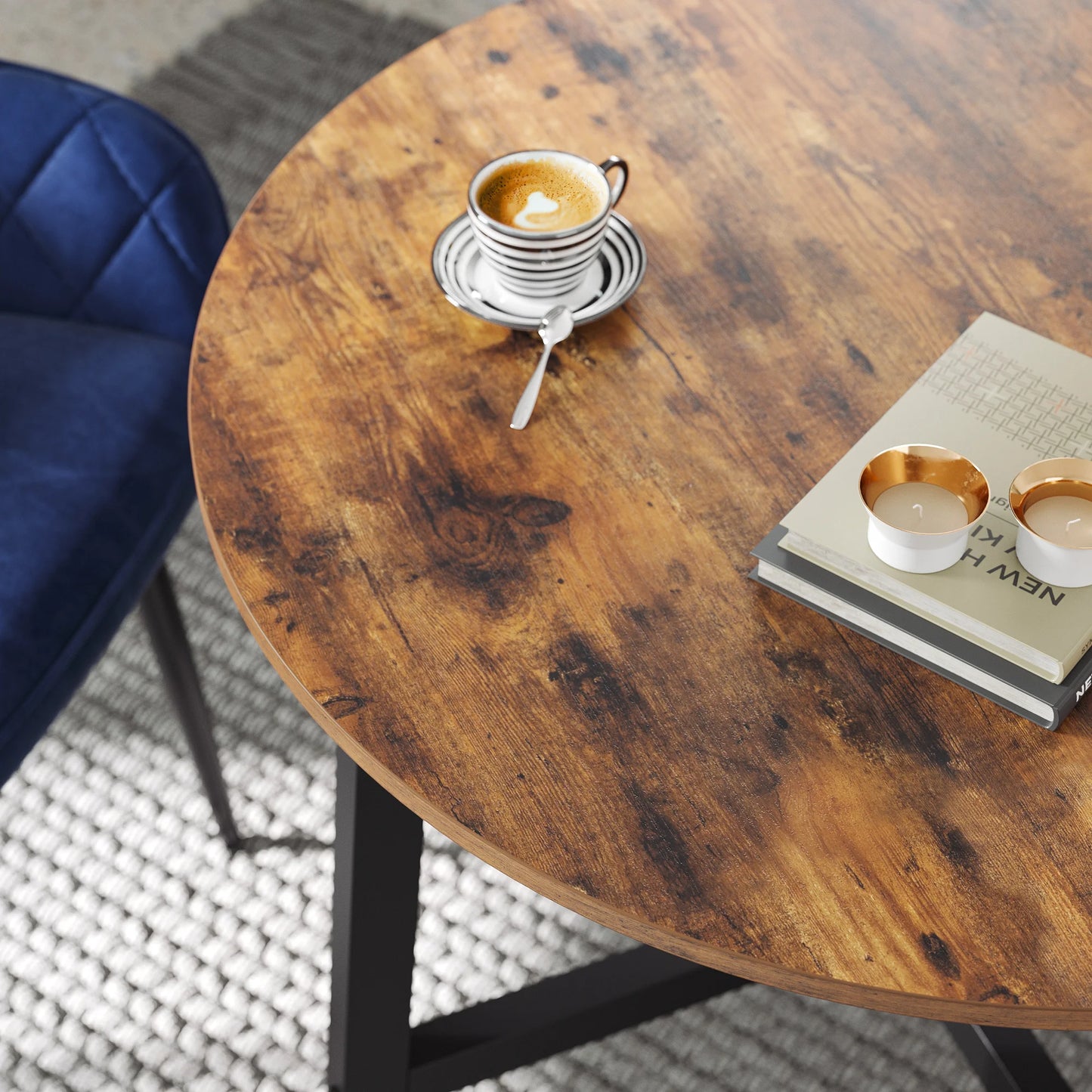 Dining Round Kitchen Table for Living Room, Office, 80 X 75 Cm