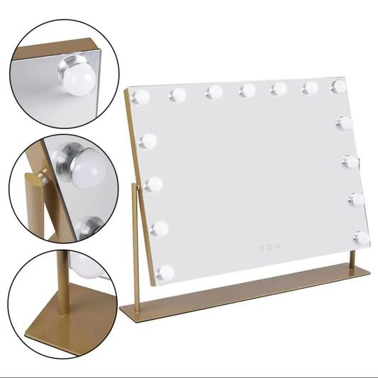 Glamour Glow Hollywood LED Vanity Mirror for Flawless Makeup Application